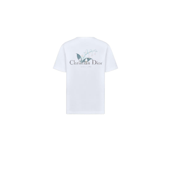 593J672A0554C089 - Christian Dior Couture Lily Of The Valley T-Shirt, Relaxed Fit - 089 Fantaisie Fond Blanc