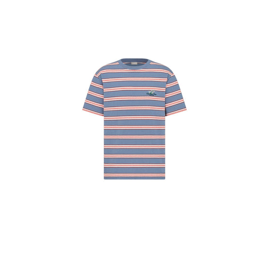 593J696J3022C589 - Christian Dior Couture Lily Of The Valley T-Shirt, Relaxed Fit - 589 Fantaisie Fond Bleu