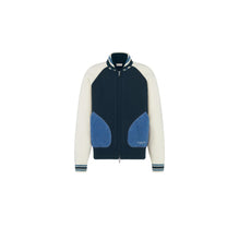 593M401A2013C580 - Christian Dior Couture Lily Of The Valley Varsity Cardigan - 580 Fantaisie Fond Bleu