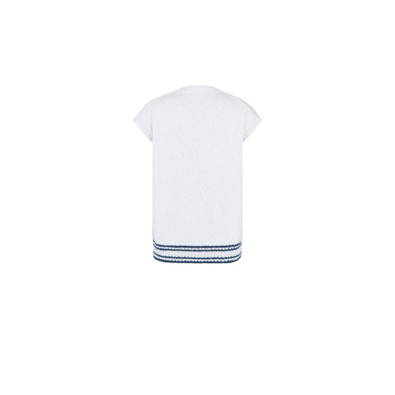 593M600A7006C085 - Cd Diamond Sweater Vest - 085 Fantaisie Fond Blanc