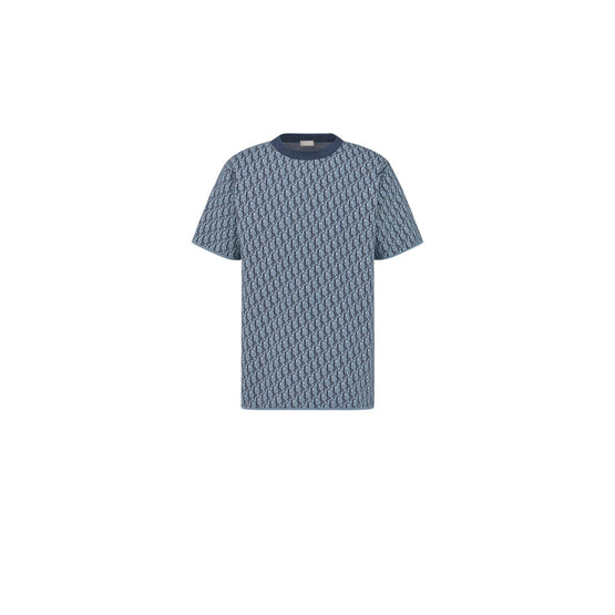 593M634A7018C585 - Dior Oblique T-Shirt, Relaxed Fit - 585 Fantaisie Fond Bleu
