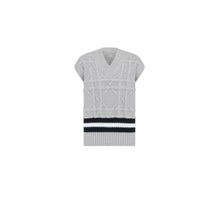 59TM614A7019C880 - Sleeveless V-Neck 65Cm, Dior Icons, Ao Cannage Cable - 880 Fantaisie Fond Gris