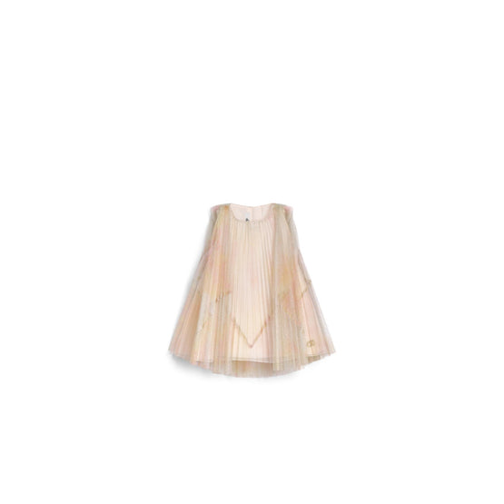 5SBH31DRSMY099 - New Born Girl's Woven Dress + Bloomers - 099 Multicouleur Metallisée