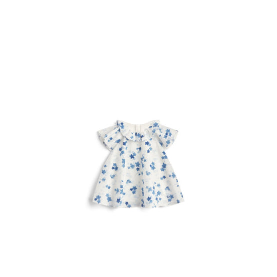 5SBM31DRSOY28B - Baby Flared Dress - 28B Blanc/Bleu