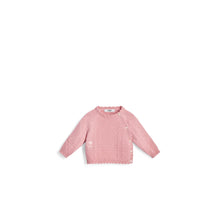 5SBM34CARBY329 - New Born Girl's Knit Cardigan - 329 Vieux Rose