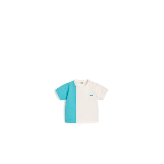 5SBM43TEEHY69E - Baby T-Shirt - 69E Blanc/Turquoise