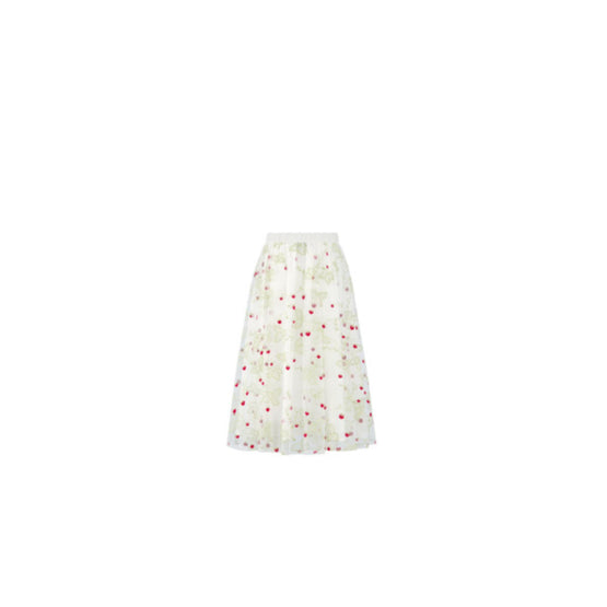 5WBM11SKTBY37B - Kids' Long Skirt - 37B Blanc/Rouge
