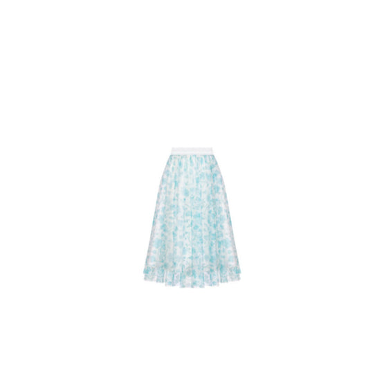 5WBM11SKTLY151 - Kids' Long Skirt - 151 Blanc/Bleu