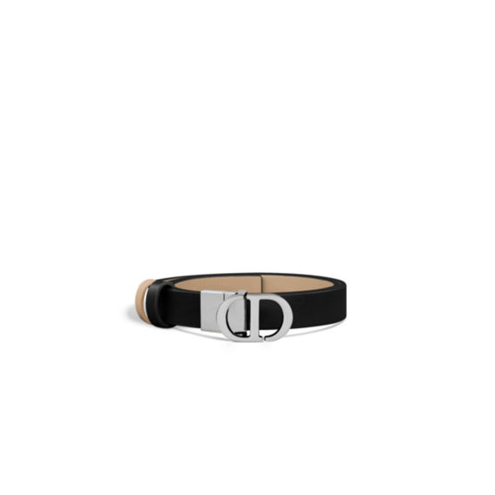 B0446PWGAM220 - 30 Montaigne Reversible Belt - 220 Beige/Noir