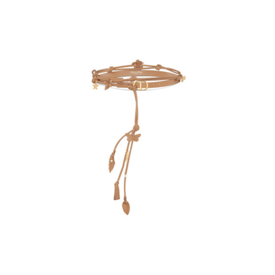 B0705QNYEM34U - Dioriviera 30 Montaigne Cord Belt - 34U Light Gold