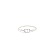 B2901HOMLED007 - Cd Icon Braided Leather Bracelet - 007 Palladium / Beige