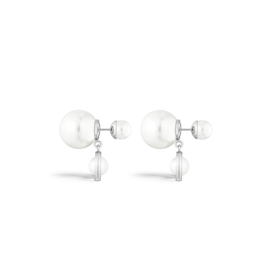 E3213WOMRSD009 - Dior Tribales Earrings - 009 Palladium / White