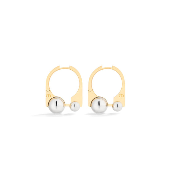 E3897WOMMTD327 - Medium Dior Tribales New Look Earrings - 327 Gold/Palladium