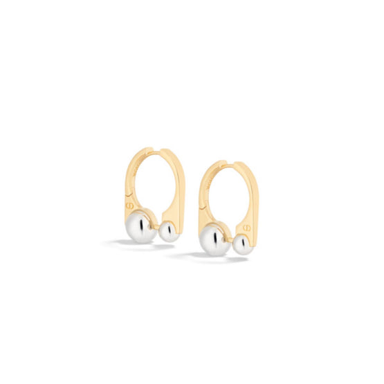 E3897WOMMTD327 - Medium Dior Tribales New Look Earrings - 327 Gold/Palladium