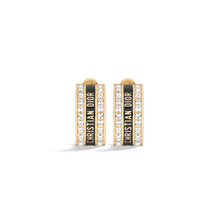 E4059WOMLQD307 - Dior Night Code Hoop Earrings - 307 Gold/Black