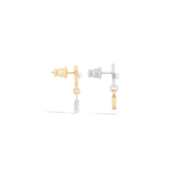 E4100WOMRSD01W - Petit Cd Lucky Charms Earrings - 01W Gold/Palladium/White