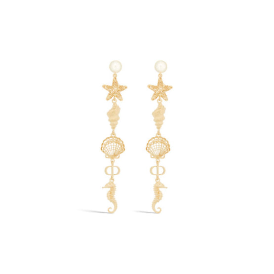 E4103WOMRSD301 - Dioriviera Dior Cabinet D'Été Earrings - 301 Gold/White