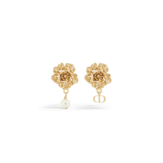 E4111WOMRSD301 - Jardin De Dior Earrings - 301 Gold/White
