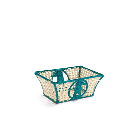 HYC07HRP0UC500 - Raffia Seahorse Basket - 500 Bleu