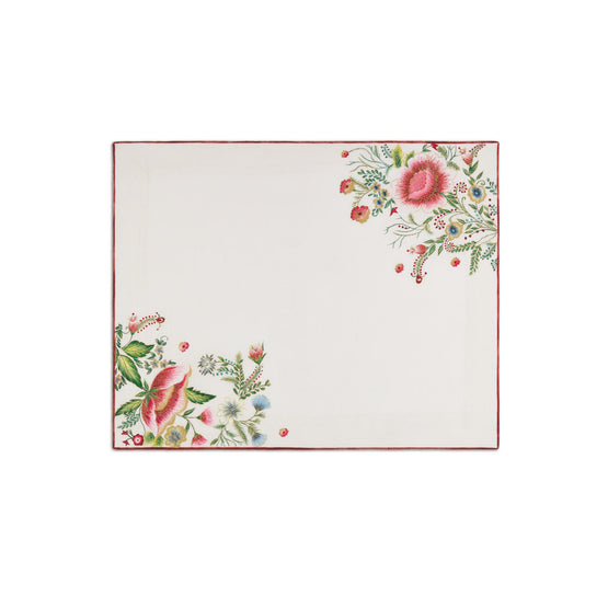 HYO03RHR0LC400 - Roses d'Hiver Placemat and Napkin - 400 Rose