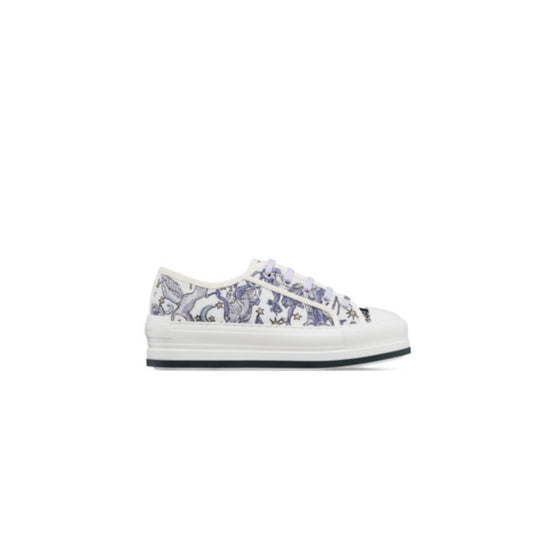 KCK385NODS60W - Dior Lucky Walk'N'Dior Platform Sneaker - 60W White & Blue