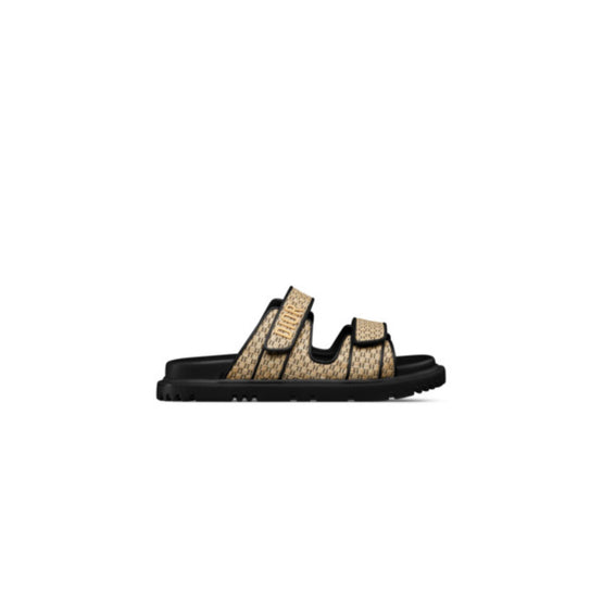 KCQ839RTAS04J - Dioriviera Dioract Slide - 04J Straw & Black