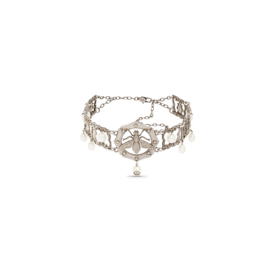 N3068WOMFWD21W - Dior Symbol Choker - 21W Warm Silver/White