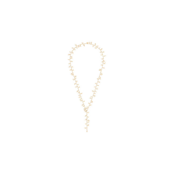 N3384WOMRSD301 - Jardin De Dior Long Necklace - 301 Gold/White