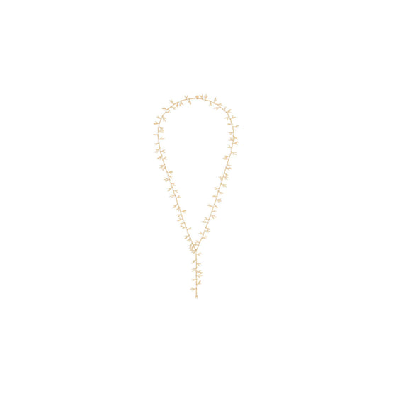 N3384WOMRSD301 - Jardin De Dior Long Necklace - 301 Gold/White