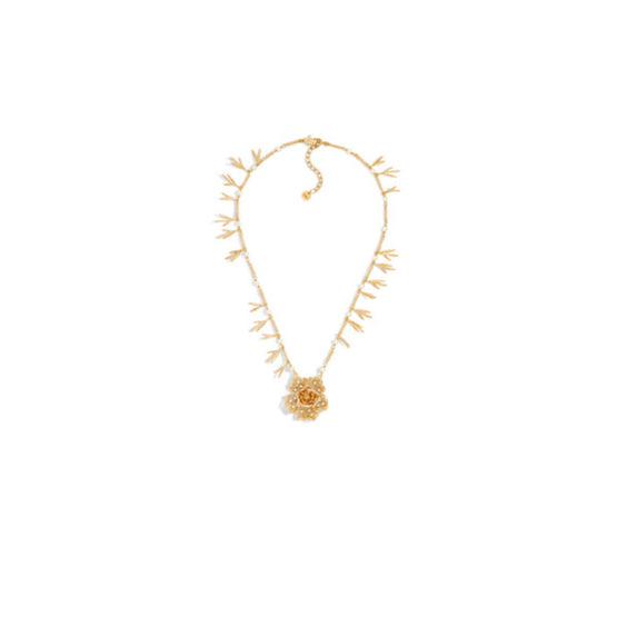N3406WOMRSD301 - Jardin De Dior Necklace - 301 Gold/White