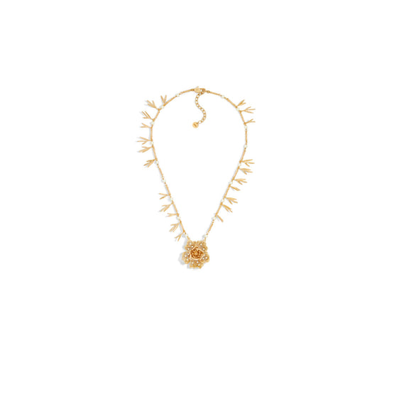 N3406WOMRSD301 - Jardin De Dior Necklace - 301 Gold/White