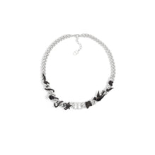 N3412HOMMTD004 - Dior Black Star Chain Link Necklace - 004 Palladium / Black
