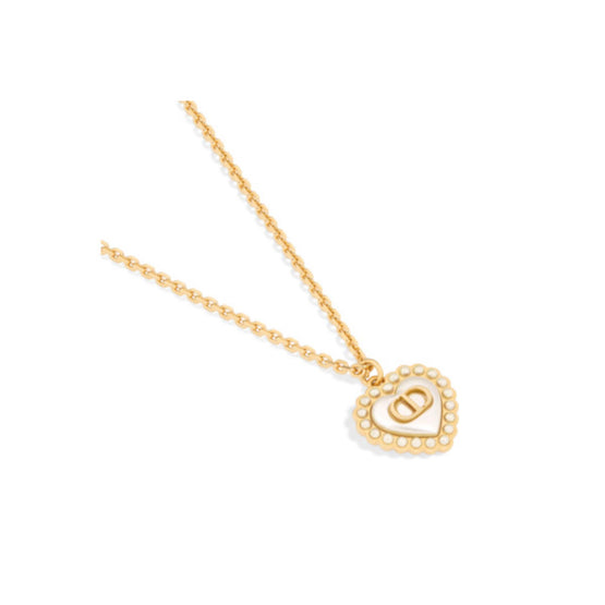 N3503WOMVED301 - Petit Cd Baroque Necklace - 301 Gold/White