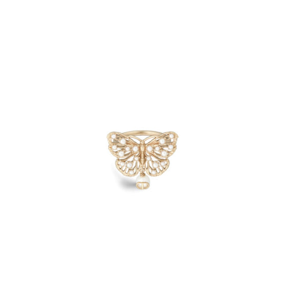 R2548WOMRSD301 - Toile De Jouy Papillon Ring - 301 Gold/White