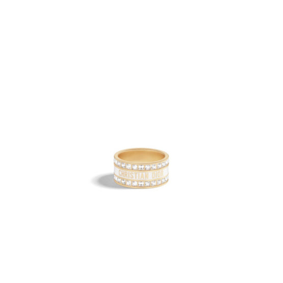 R2593WOMLQD14W - Dior Night Code Ring - 14W Gold/Latte