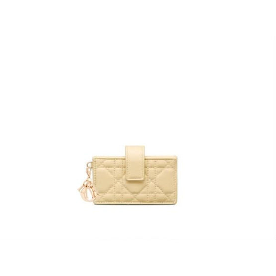 S0074ONMJM26Y - Lady Dior Jasmine Card Holder - 26Y Soft Yellow