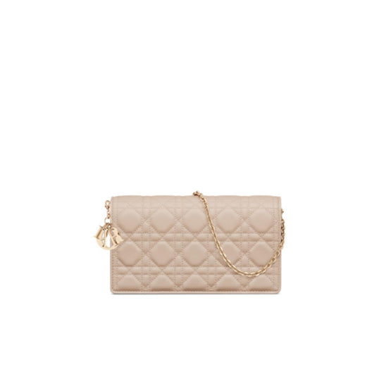 S0204ONMJM51U - Lady Dior Pouch With Chain - 51U Powder Beige