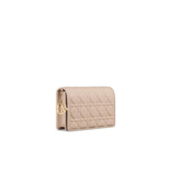 S0204ONMJM51U - Lady Dior Pouch With Chain - 51U Powder Beige