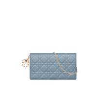 S0204ONMJM81B - Lady Dior Pouch With Chain - 81B Cloud Blue