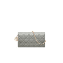 S0204OVRBM41G - Lady Dior Pouch With Chain - M41G Grey Stone
