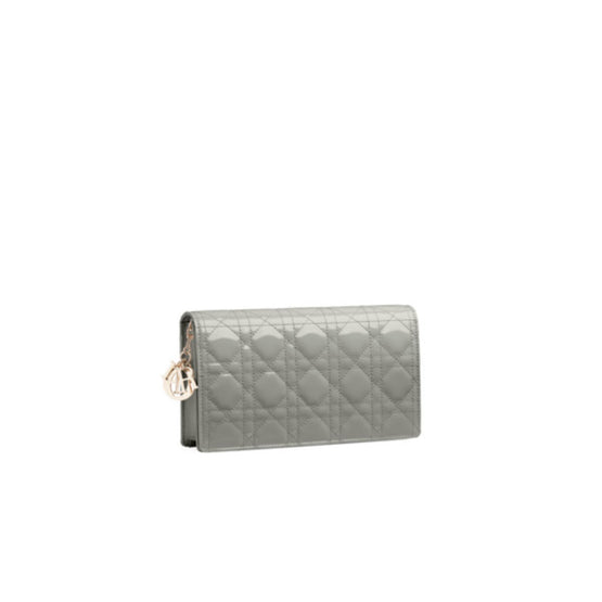 S0204OVRBM41G - Lady Dior Pouch With Chain - M41G Grey Stone