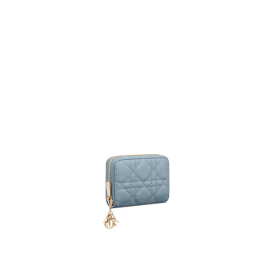 S0985ONMJM81B - Small Lady Dior Voyageur Coin Purse - 81B Cloud Blue