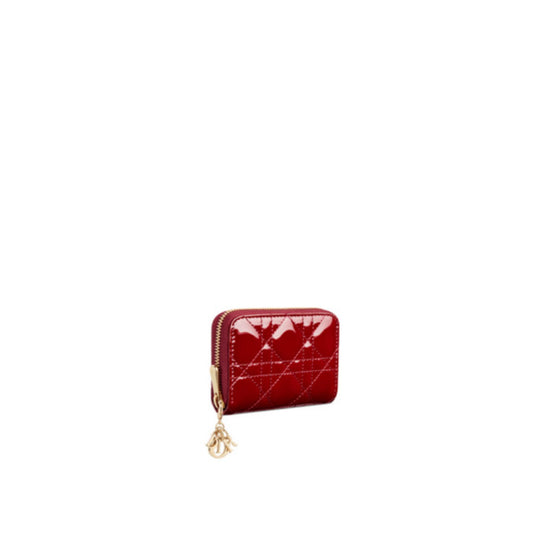 S0985OVRBM323 - Small Lady Dior Voyageur Coin Purse - 323 Rouge Cerise