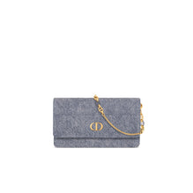 S5134UTJAM49E - Dior Caro Pouch With Chain - 49E Denim Multicolor