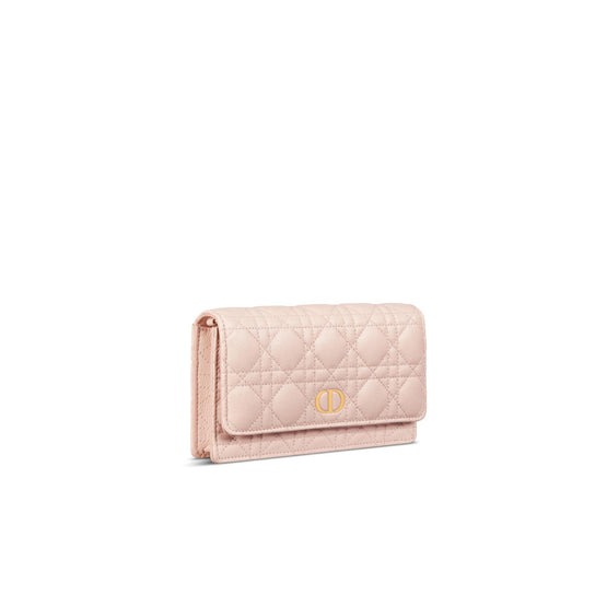 S5134UWHCM413 - Dior Caro Pouch With Chain - 413 Rose Poudre