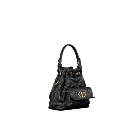 S5250UNOZM900 - Dior Caro Nano Bucket Bag - 900 Noir