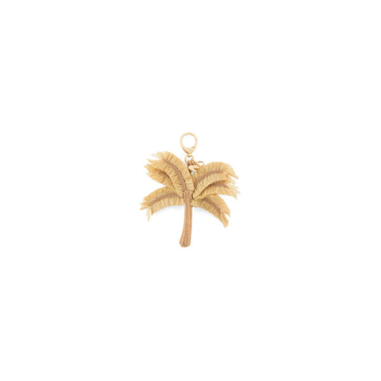 V1625WOMMWD208 - Dioriviera Toile De Jouy Sauvage Palm Tree Bag Charm - 208 Gold/Beige