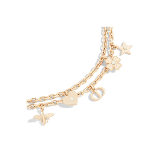 V1630WOMRSD301 - Petit Cd Lucky Charms Bag Charm - 301 Gold/White