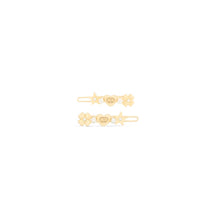 V1648WOMRSD301 - Lucky Dior Set Of Barrettes - 301 Gold/White