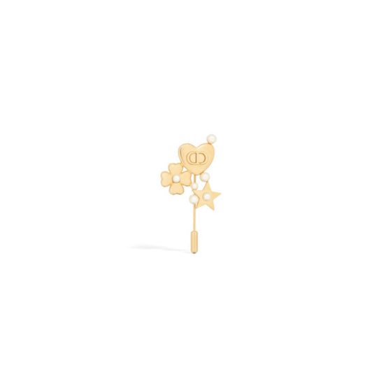 V1662WOMRSD301 - Lucky Dior Brooch - 301 Gold/White
